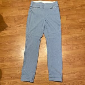 Blue and white striped pants